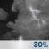 Thursday Night: A chance of showers and thunderstorms before 8pm.  Mostly cloudy, with a low around 64. Chance of precipitation is 30%.