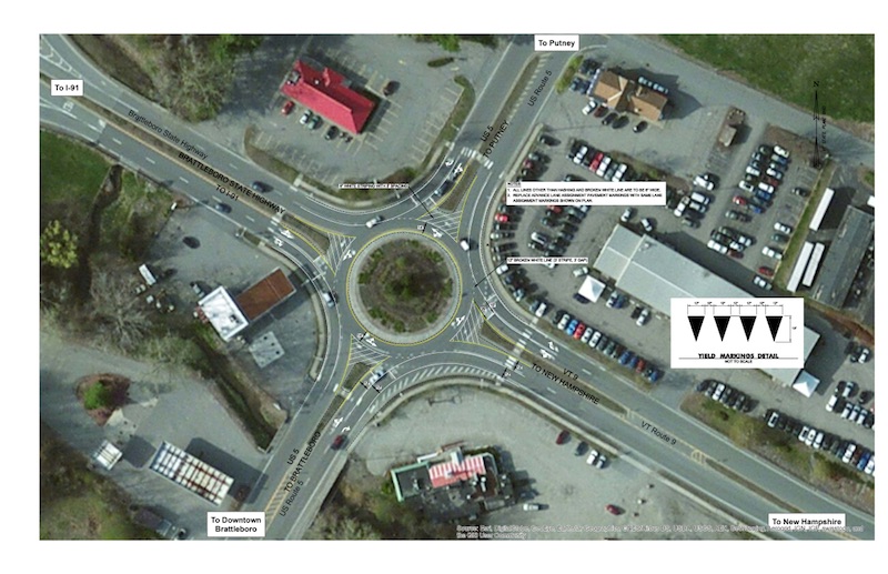 Plan for Brattleboro Roundabout Markings