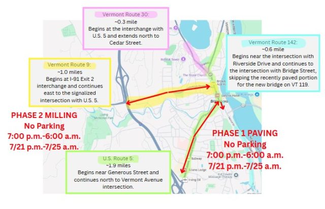 Phase 1 and 2 and Parking Brattleboro summer paving