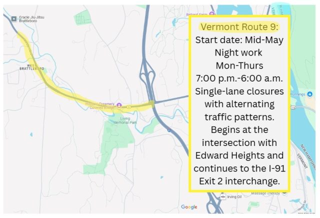 VT 9 2026 Paving Map Info